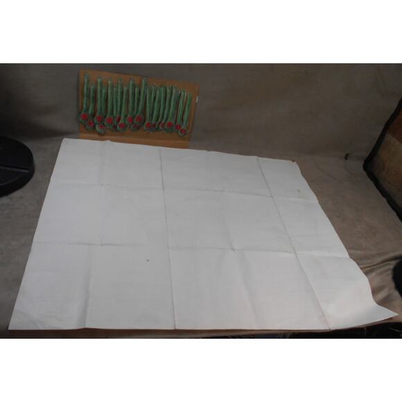 Antique Ay-won (A1) Pin the Tail on the Donkey Game Color Muslin Cloth 20 Tails - Picture 5 of 8